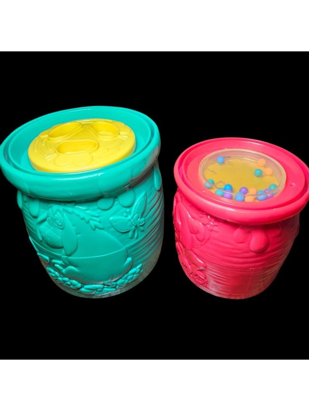 Vintage 1999 Disney Winnie the Pooh Nesting Stacking Sensory Cups Rattle Toy Set